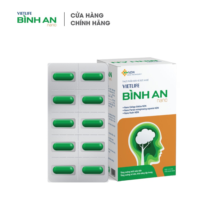 [CHÍNH HÃNG] Vietlife Bình An 30 viên - Đột phá nano dược liệu giúp an não, bình tâm.