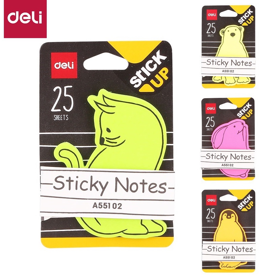 Giấy Note Hình Động Vật - Sticky Note DELI - A55102