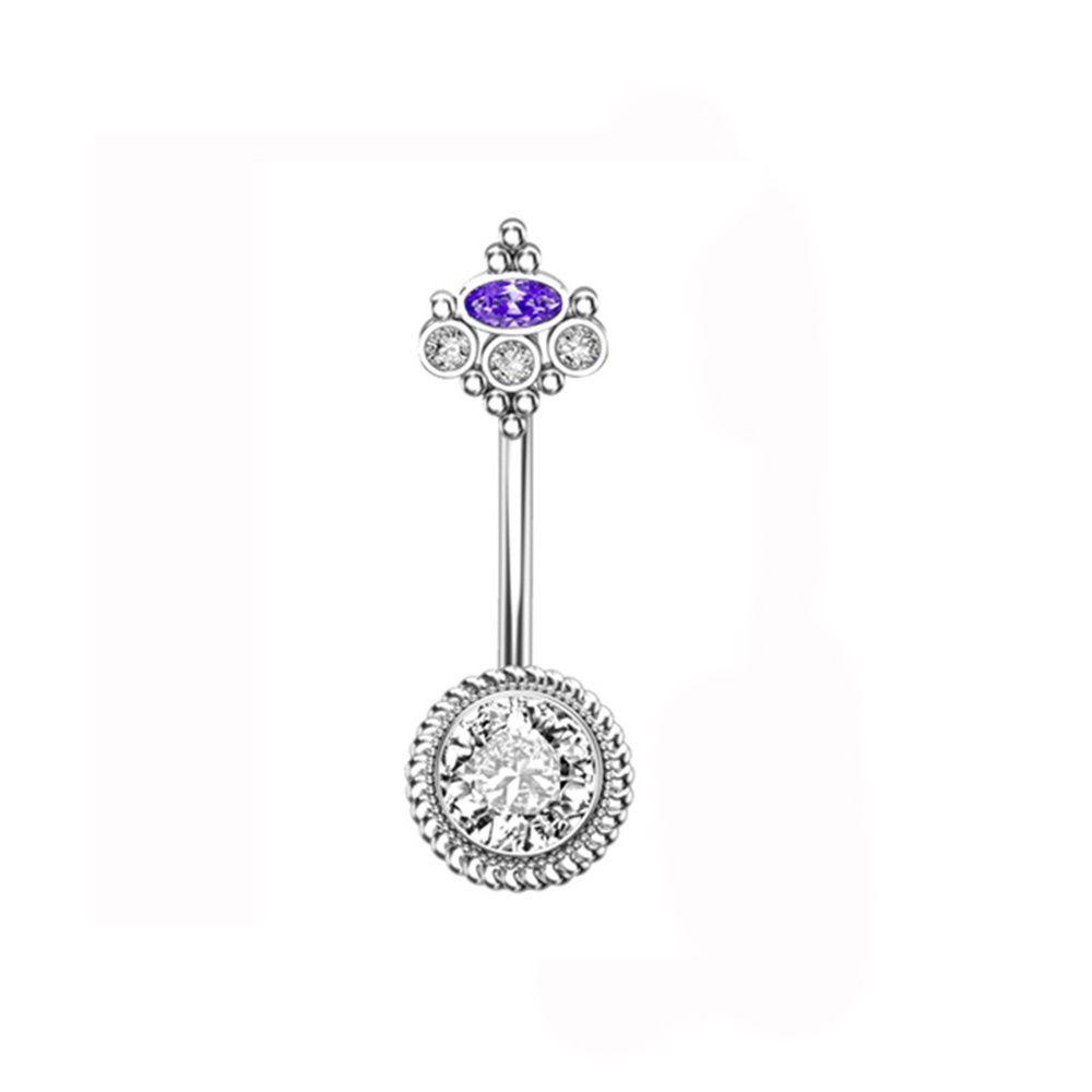 ☆ROSE☆ Love Belly Piercing Jewelry Steel Helix Dangling Navel Belly Button Ring Surgical Sexy Cubic Zirconia Five-pointed Star Cartilage Earring