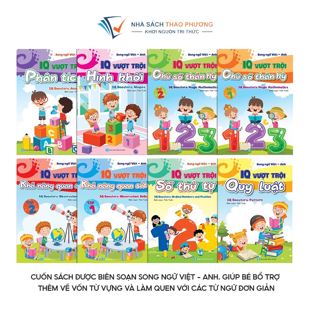 Sách - IQ vượt trội song ngữ Việt Anh phát triển trí thông minh (Combo 8 quyển)
