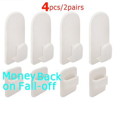 Bộ 2 cặp móc treo điều khiển từ xa/điện thoại di động không dây gắn tường đa năng và tiện dụng