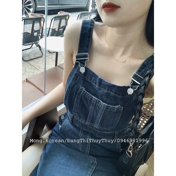 Yếm váy jean xẻ trước cao cấp