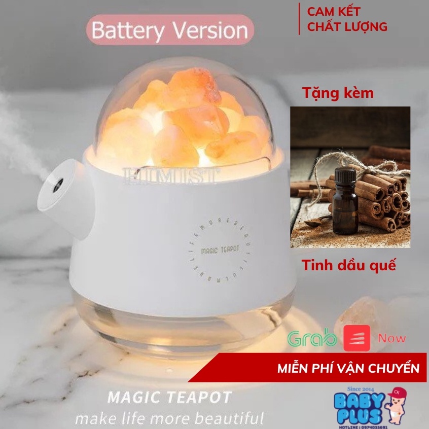 Máy xông tinh dầu máy phun sương tạo ẩm kèm đá muối thư giãn Himalaya Uareliffe ảnh thật