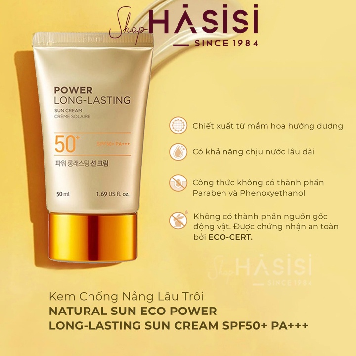 Kem Chống Nắng  - Power Long-Lasting Sun Cream SPF50+/PA+++ 50ml