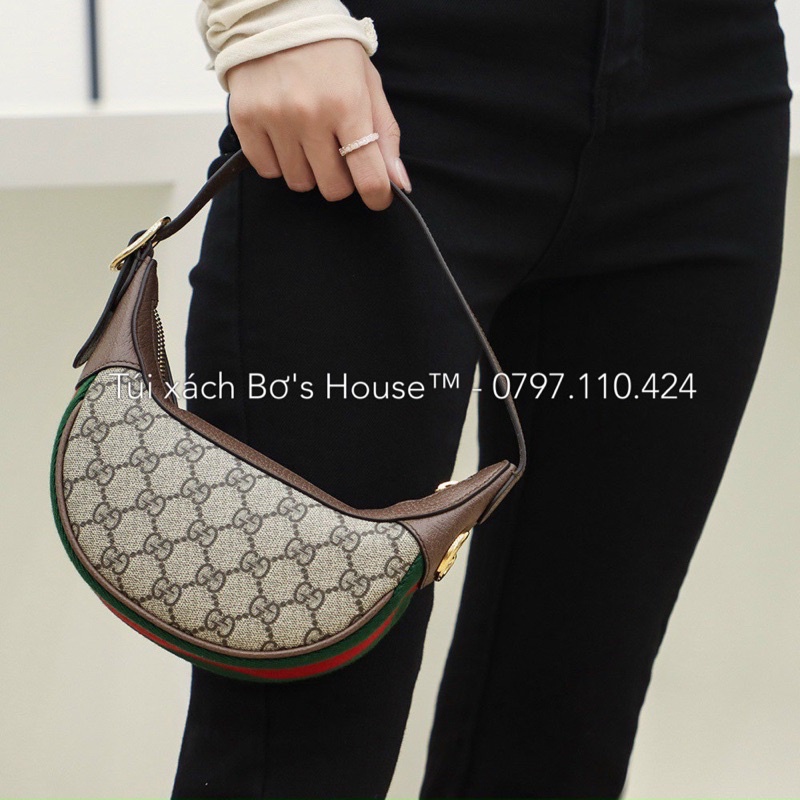 TÚI XÁCH G.C OPHIDIA DÁNG KẸP NÁCH - TẶNG KHĂN LỤA