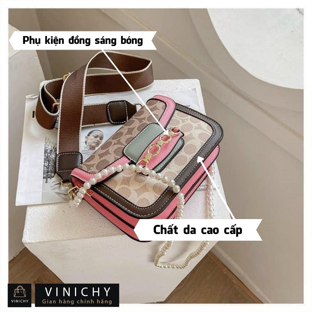 Túi xách nữ đeo chéo, túi đi chơi, đi học VINICHY, da cao cấp size 22cm HA057