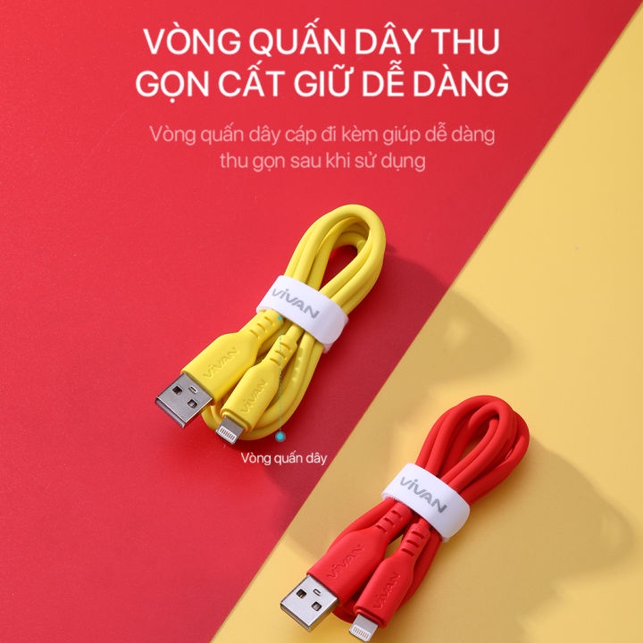 Cáp Sạc Nhanh VIVAN VSL100 2.4A Điện Thoại Hàng Chính Hãng Bảo Hành 12 Tháng 1 Đổi 1