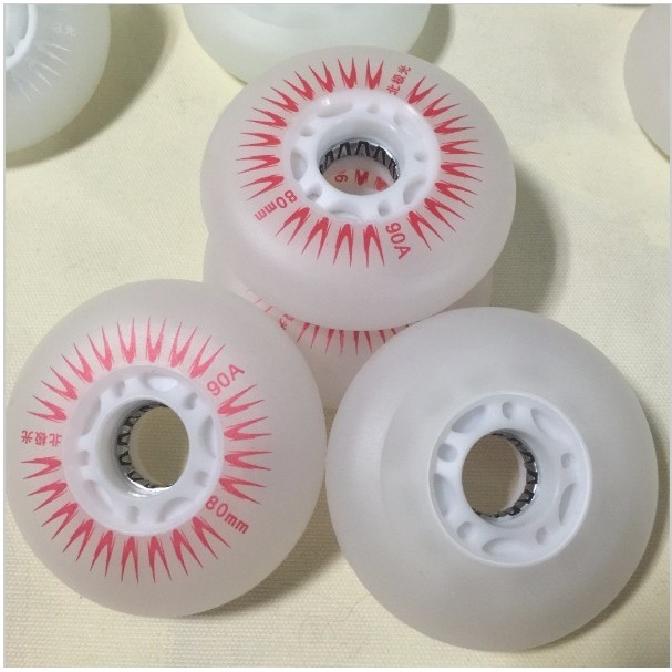 Bánh Inline Skate phát sáng màu hồng