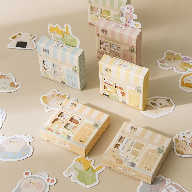 Set 45 hình dán hộp sticker trang trí