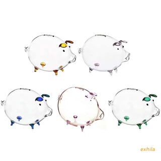 Ống heo tiết kiệm tiền bằng thủy tinh trong suốt đáng yêu