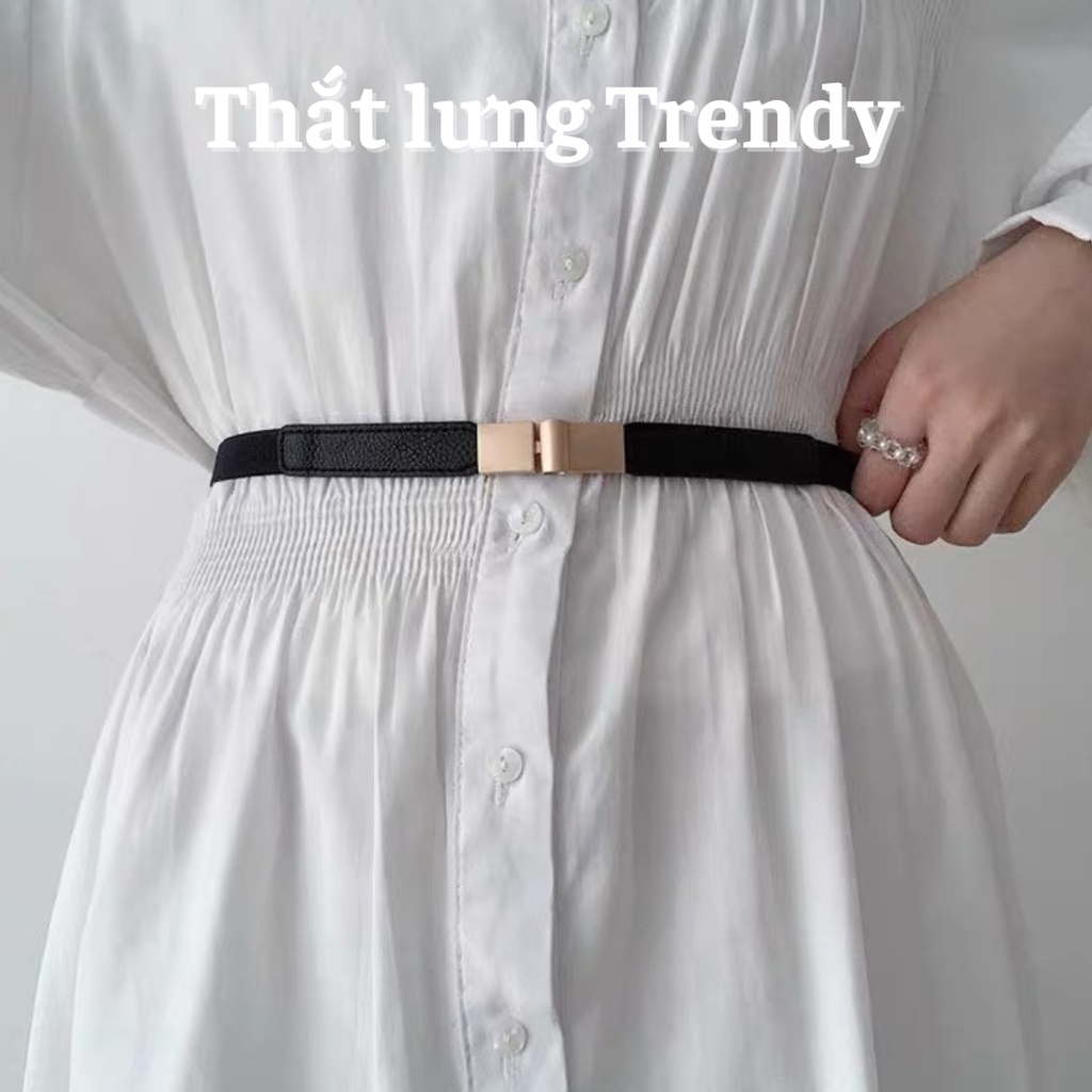 Thăt lưng váy bản nhỏ Lulu shop Đv019 1.5cm Belt váy nhỏ thun co giãn cài phía trước đai váy áo chun nhỏ