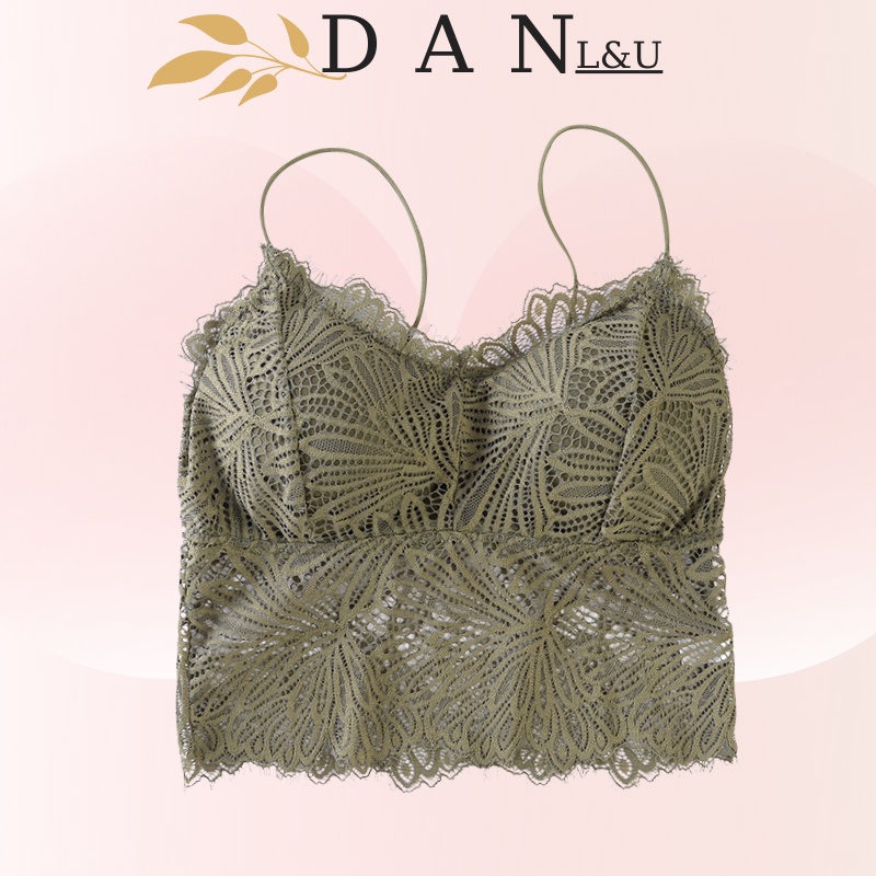 Áo Ngực Dáng Dài Phối Ren Lưới Mềm Mại Sexy Có Đệm Mút Nâng Ngực Cực Quyến Rũ DAN L&amp;U 2817