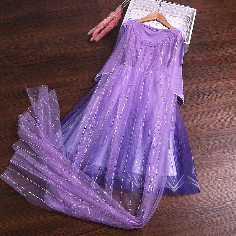 Đầm công chúa bé gái Elsa Frozen 2 mẫu siêu hot kèm tà dài