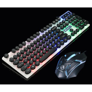 Bộ bàn phím giả cơ và chuột chuyên game gtx300 phím tròn led 7 màu