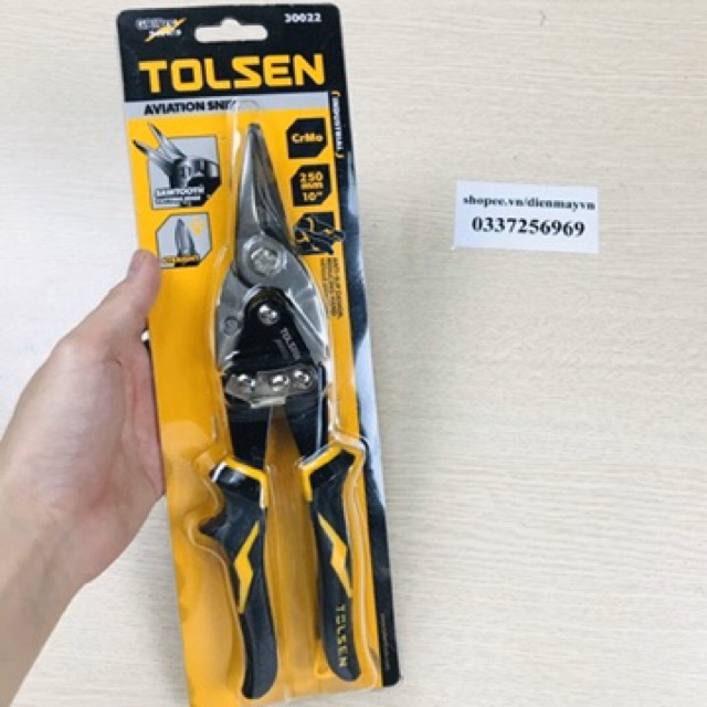 Kéo Cắt Tole Thẳng Công Nghiệp 10 Inch Tolsen 30022 - Hàng xuất khẩu Châu Âu dienmayvn