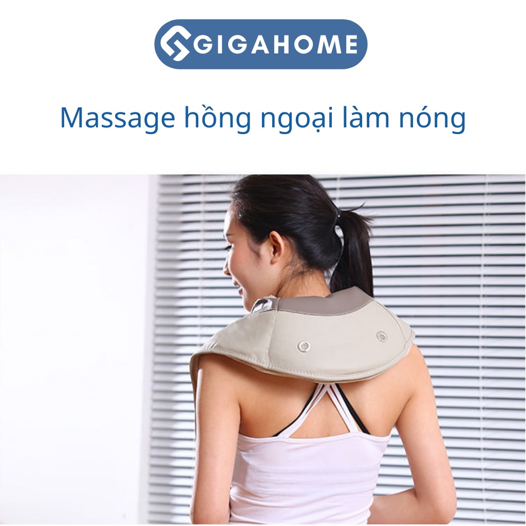 Đai Massage Đám Lưng/Vai/Cổ/ Gáy Toàn Thân GIGAHOME Chườm Nhiệt Cao Cấp 2179