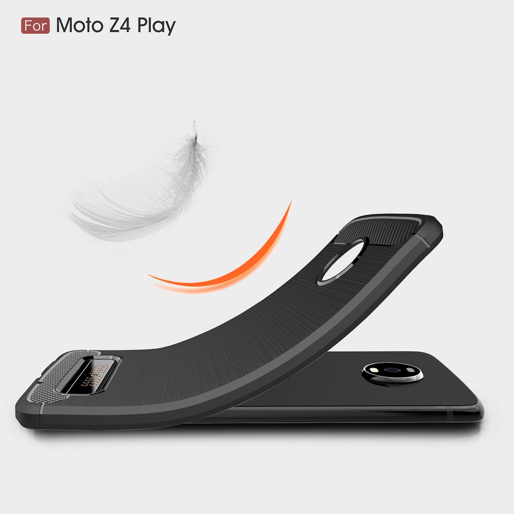 Ốp điện thoại sợi carbon mềm cho Motorola Moto  Z2 Z3 Z4 Play