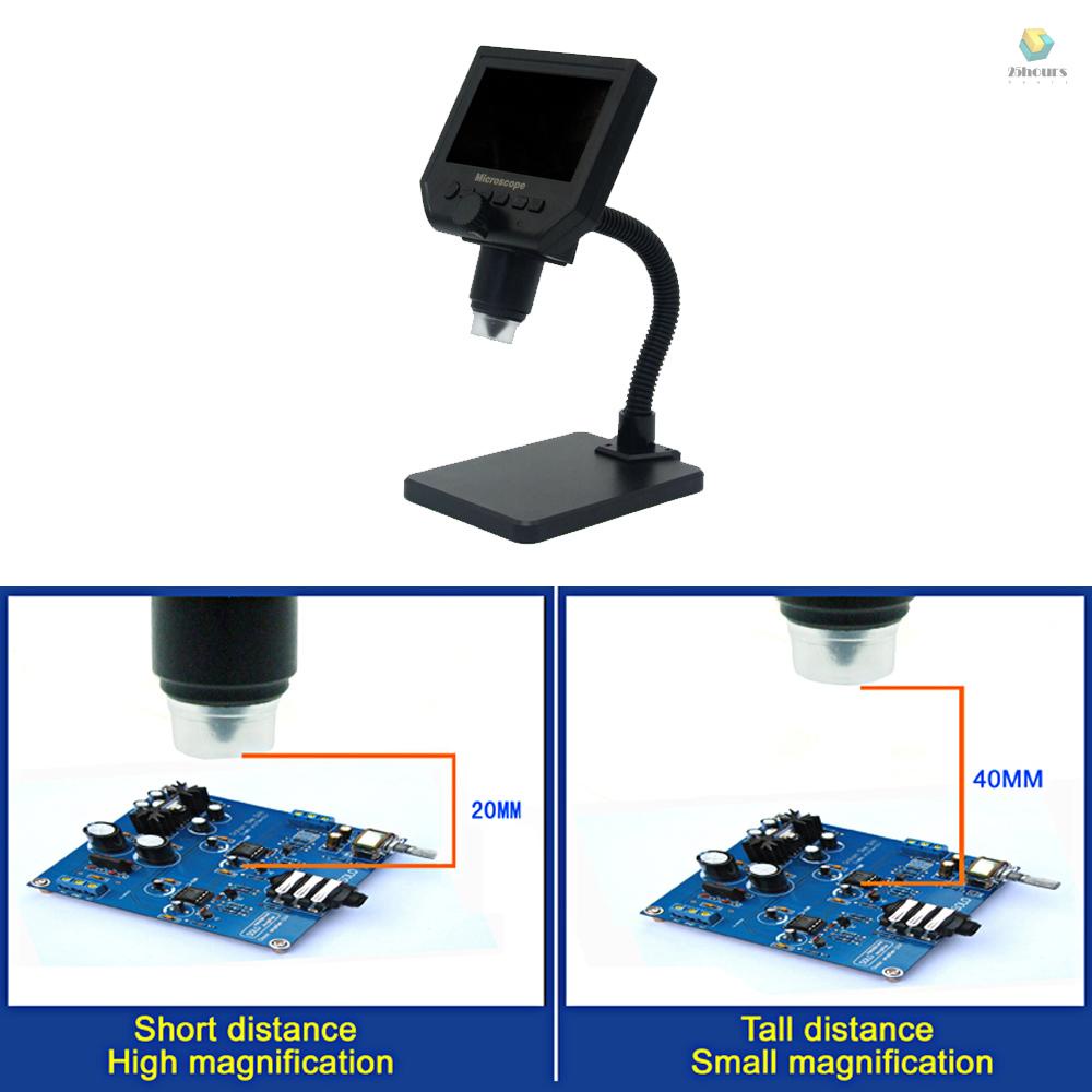 Kính Hiển Vi LCD Kỹ Thuật Số Độ Sáng Cao Có 8 Đèn Led Và Pin Lithium G600
