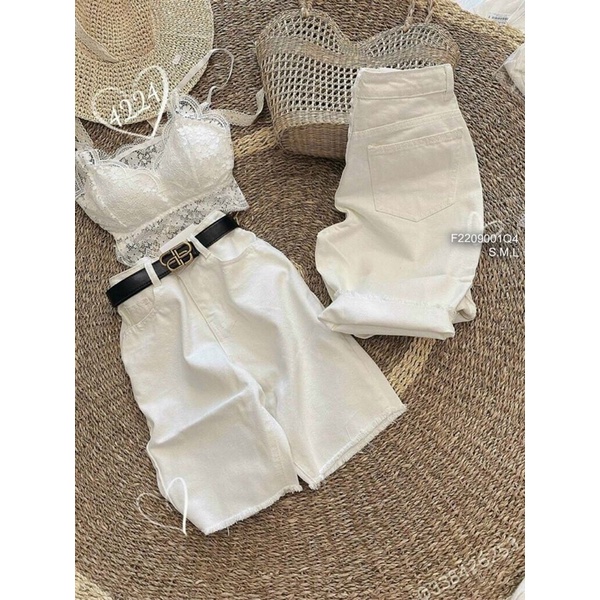 Quần sort jeans trắng ngố