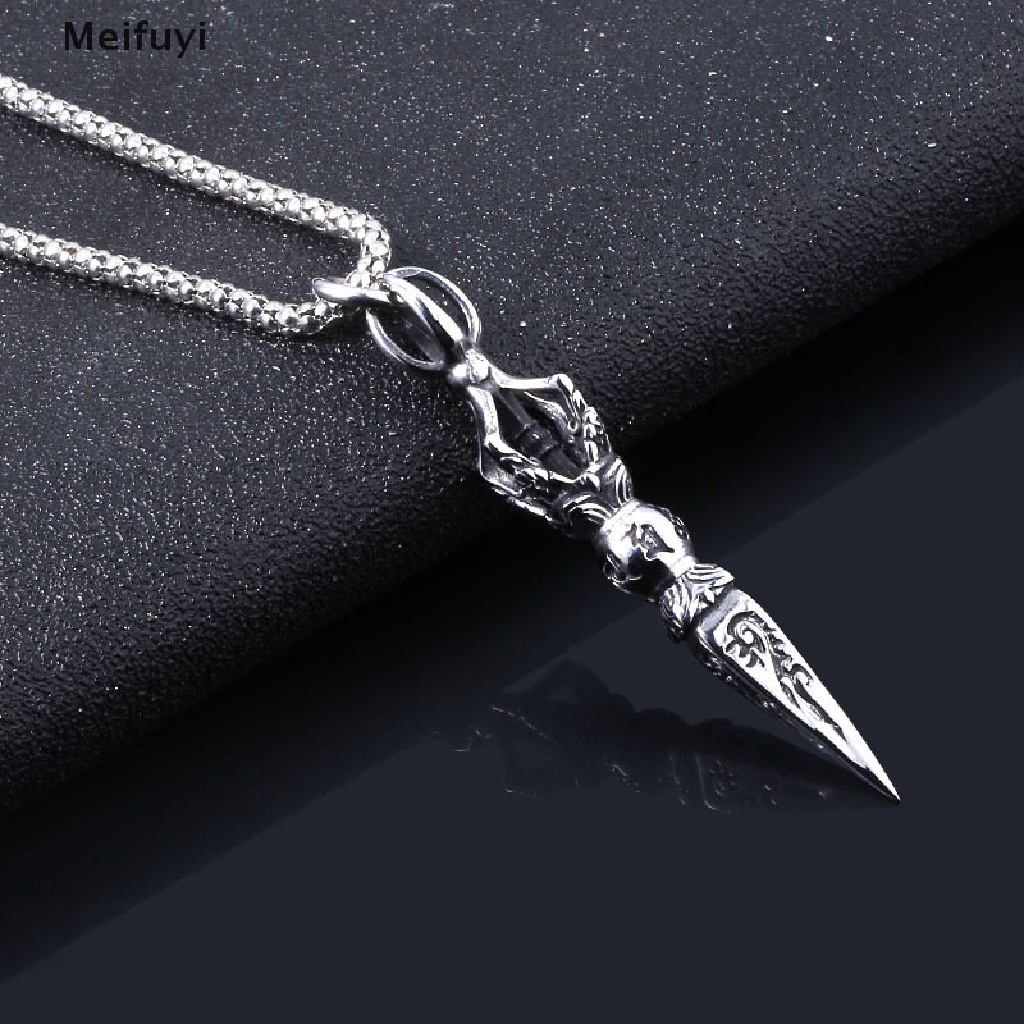 [Meifuyi] Fashion Alloy Spearhead Pendant Punk Necklace Chain Men Woman Choker Jewelry COD