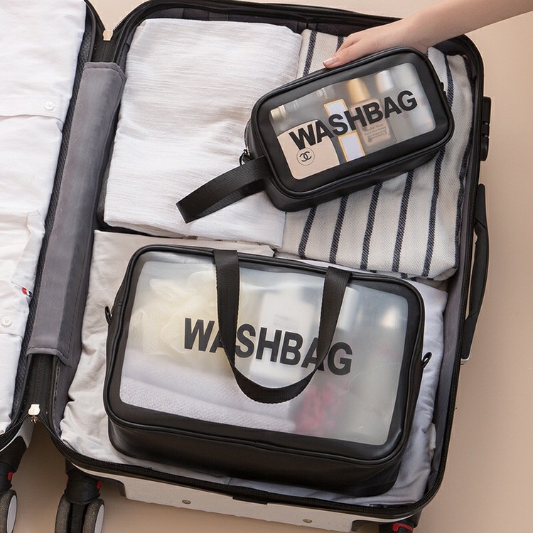 3 Cốp Đựng Đồ Trang Điểm GIADUNGBANBUONTANTHANH Túi Đựng Mỹ Phẩm WASHBAG Chống Nước Da Pu Nhựa PVC Trong Suốt TB421