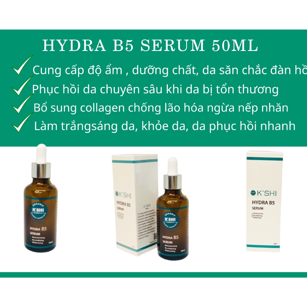 Serum Hydra B5 50ml, Tinh Chất Dưỡng Ẩm Phục Hồi Da, Làm Trắng, Mờ Sạm Nám, Bổ Sung Collagen Chống Lão Hóa Chuyên Sâu