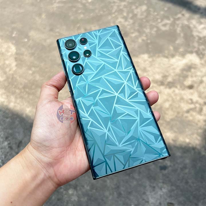 Miếng dán mặt lưng 3D vân kim cương cho S22 Ultra / S22 Plus / S22 trong suốt