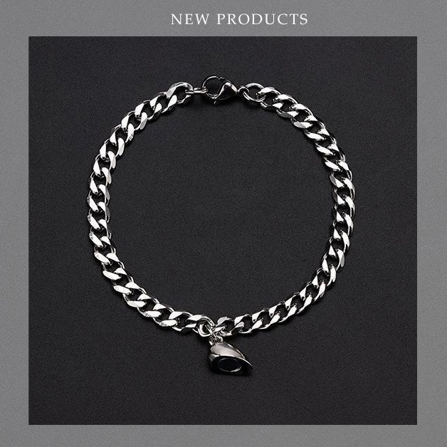 Set 2 vòng tay 17KM dây xích phối mặt trái tim có nam châm phong cách vintage