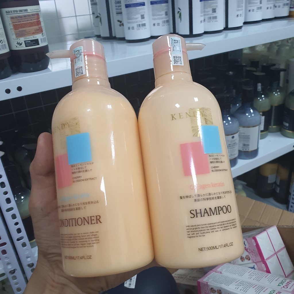 CẶP DẦU GỘI - XẢ DƯỠNG SINH CAO CẤP KENDY 800ml - dầu gội Kendy