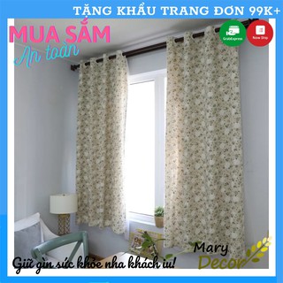 Rèm cửa đẹp decor trang trí nhà cửa nhiều mẫu mã - họa tiết Cẩm tú cầu trắng R-E02