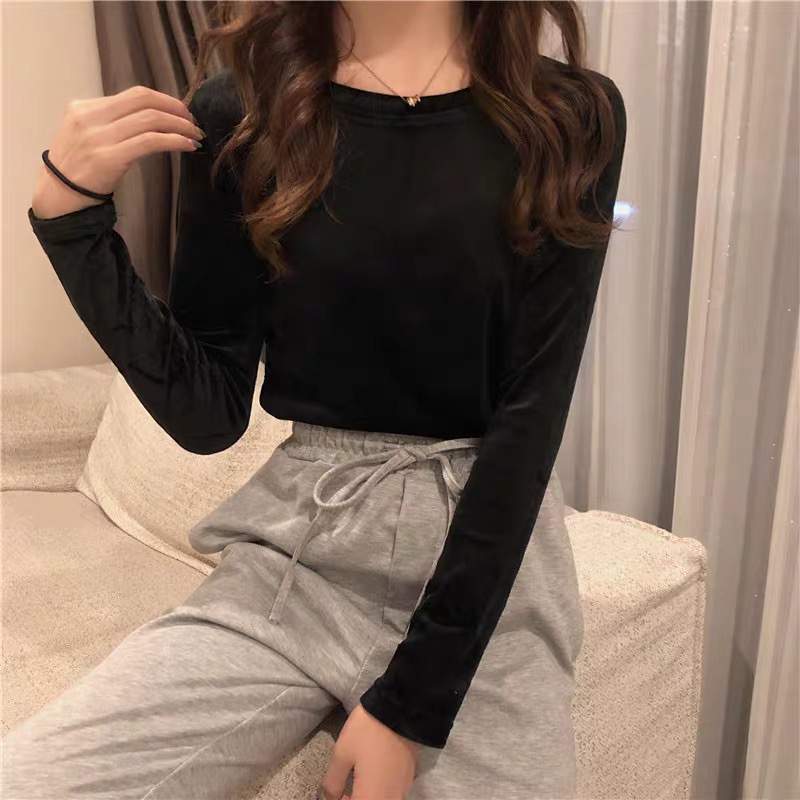 MS3387 Áo giữ nhiệt nhung cổ tròn mềm mịn