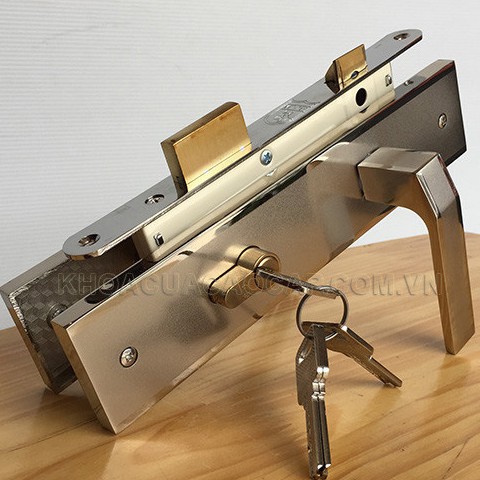 [CHÍNH HÃNG] Ô Khóa Cửa Đi Tay Gạt VIỆT TIỆP 04911 Đồng Thau Hợp Kim KZA3, Cao 248mm, Đố Cửa Dày 40mm, Rộng 50mm