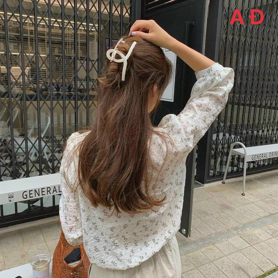 Kẹp Tóc Màu Cà Phê Sữa Thời Trang Hàn Quốc Đơn Giản Cho Nữ