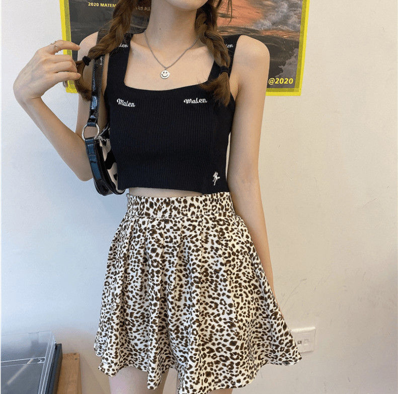 SUXI Áo Lửng Hai Dây Thêu Chữ Phong Cách Hàn Quốc Dành Cho Nữ