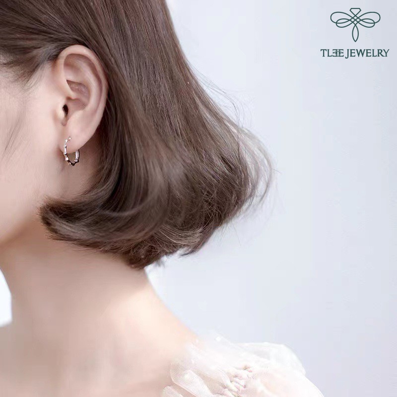 Khuyên tai bạc nữ TLEE dáng đốt trúc cá tính TleeJewelry B0236