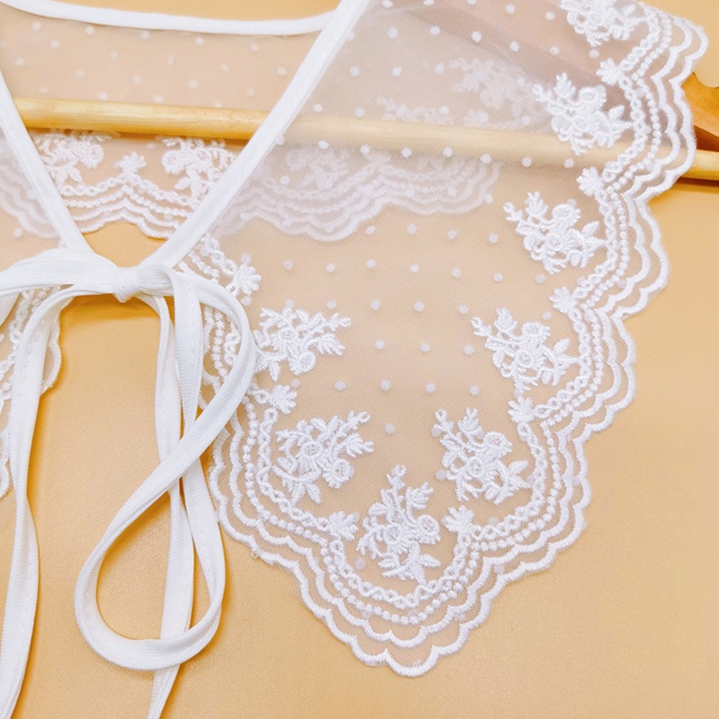 Khăn Quàng Cổ Vải Lưới Mỏng Thêu Hoa / Chấm Bi Cổ Điển Có Thể Tháo Rời Cho Búp Bê Ngọt Ngào