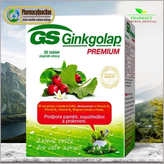 GS Ginkgolap Premium☘ Giúp tăng cường lưu thông máu lên não ☘ Hỗ trợ trí nhớ, tăng cường tập trung ( Hộp 30 viên)