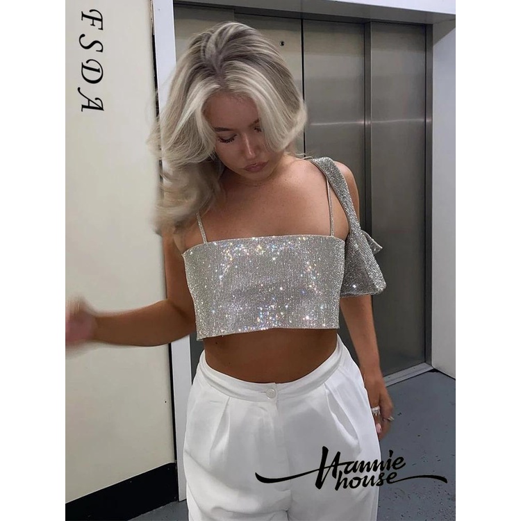 Áo hai dây Đính Kim Sa Gợi Cảm