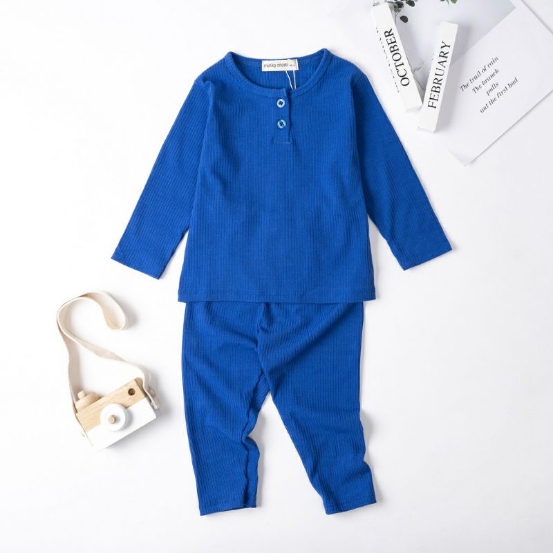 Bộ quần áo trẻ em mặc nhà Mialy Kids (11-16kg) - chất len tăm, mịn mát, nhẹ bé mặc ấm áp, thoải mái vận động