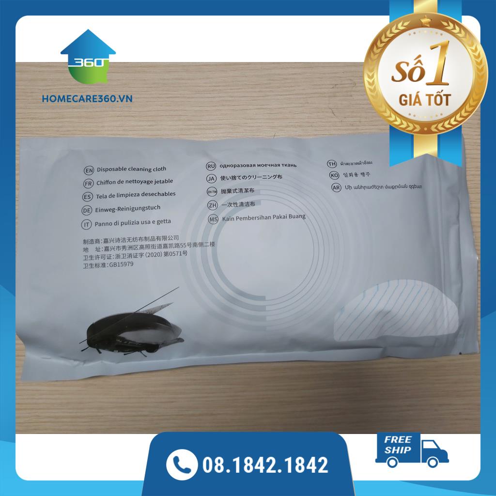 Túi 10 khăn lau rung ướt diệt Khuẩn Ecovacs chính hãng T8 Aivi – T8 Power - T9 Aivi – T9 –T9 max – T8aivi plus – t9 aivi