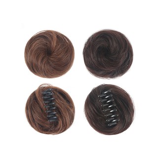 Tóc giả búi tròn mini, búi tóc giả kẹp tròn B05