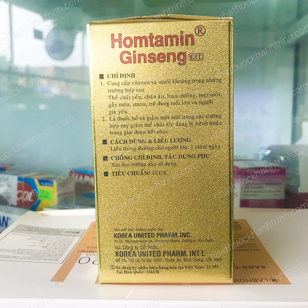 Viên nhân sâm HOMTAMIN GINSENG EXTRA chính hãng Korea United sản xuất