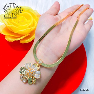 Dây chuyền nữ, dây mì dẹp mặt hoa đính đá thiết kế cao cấp Orin D4756