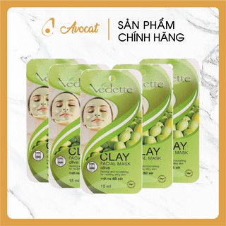 Mặt Nạ Đất Sét Olive Sạch Sâu Dịu Nhẹ Vedette Gói 15ml