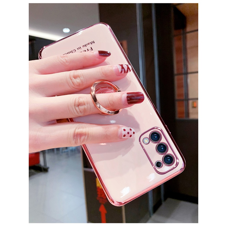 Ốp điện thoại mềm lấp lánh gắn vòng đỡ nam châm sang trọng cho OPPO Reno 6Z A16 Reno 6 Pro Plus 5G Reno6 4G