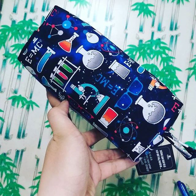 Hộp bút vải công thức xanh