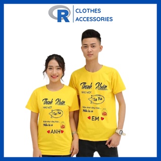 Áo thun cặp, áo đôi nam nữa thanh xuân như 1 ly trà độc đáo, dễ thương