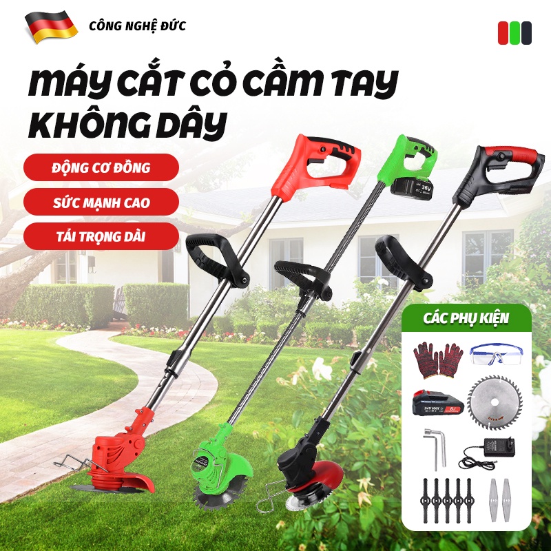 Máy cắt cỏ,Máy cắt cỏ dùng pin48V cành cầm tay,Máy cắt cỏ cầm tay-lưỡi miễn phí,Động Cơ Mạnh Mẽ 1800W, pin 2000
