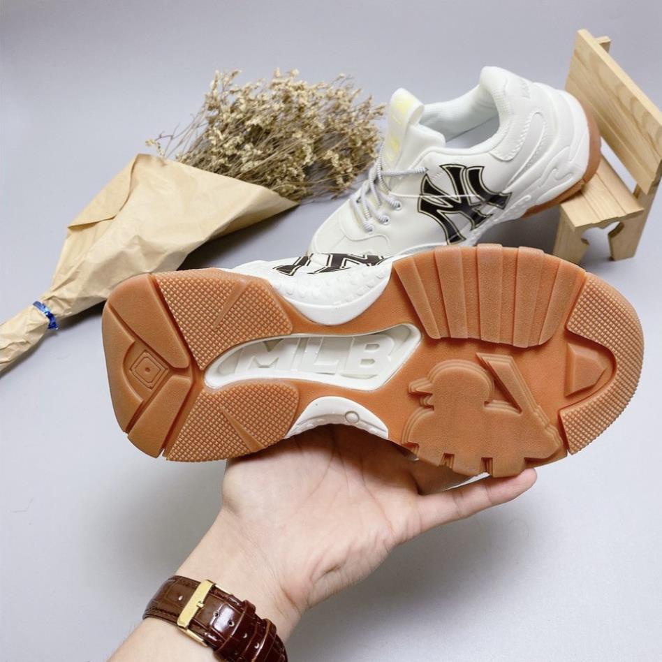 Giày MLB NY Đế Nâu Thể Thao Nam Nữ IN 3D Đế Độn 5CM Full Box