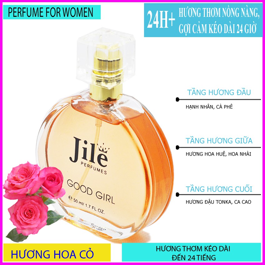 Nước hoa n ,Jile Good Girl Chai 50 ml,nuoc hoa nu chính hãng thơm lâu.